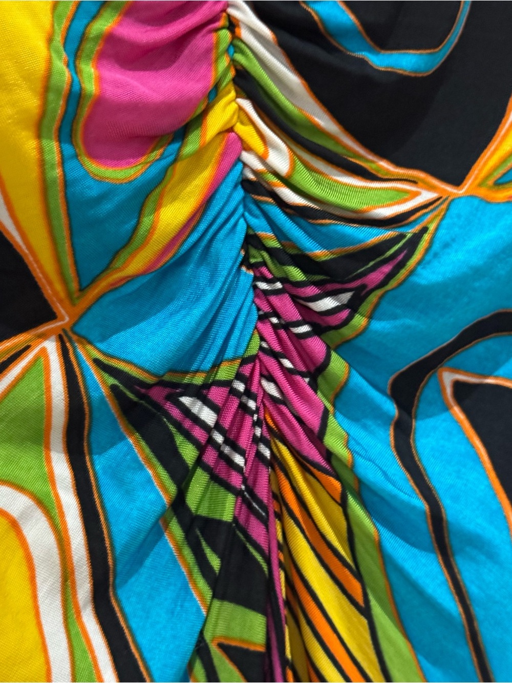 Vintage Cache Pucci Inspired Multicolor Twist-Front Long Sleeve Top - Picture 5 of 6
